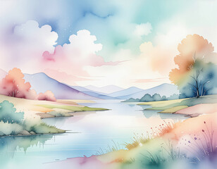 Soft pastel watercolor background, gentle abstract texture, light artistic mood
