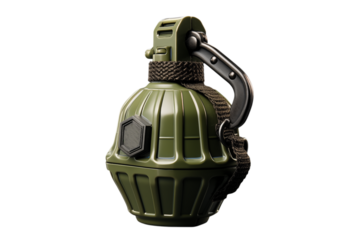 Olive Green Military Hand Grenade: Close-up Product Shot transparent background png