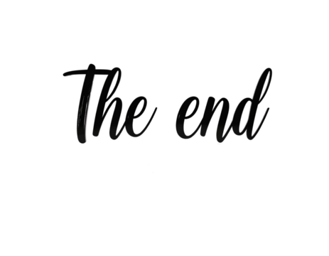 Fantasy Floating The End Text with Glowing Light Trails – Surreal PNG