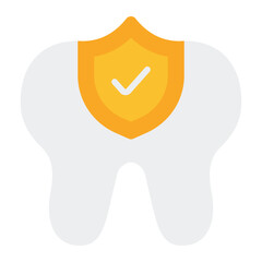 Dental insurance icon. Oral health protection symbol. Dental care and medical policy collection. Flat Icon