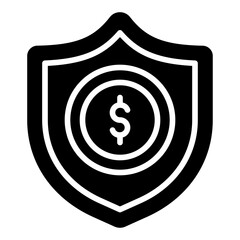Payment protection icon. Finance insurance symbol. Loan safety and credit coverage collection. Glyph Icon