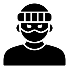 Thief insurance icon. Theft protection symbol. Security and property coverage collection. Glyph Icon