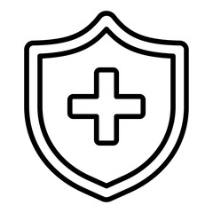 Health insurance icon. Medical coverage symbol. Hospital care and treatment policy collection. Outline Icon