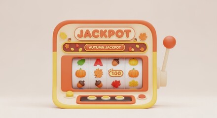 Autumn Jackpot Slot Machine with Fall Symbols and Pumpkins.