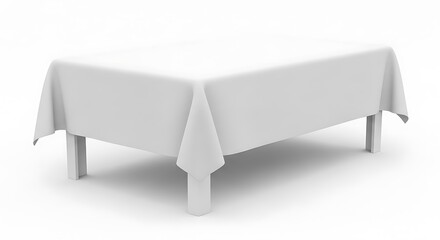 White Rectangular Tablecloth on a Table.