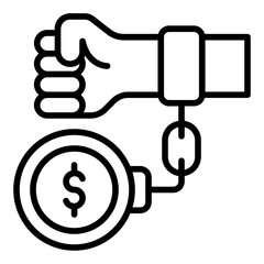 Debt icon. Financial debt symbol. Loan obligation and economy crisis collection. Outline Icon