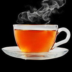 cup of black tea with lemon or White and Green Minimalist Tea Promotion 