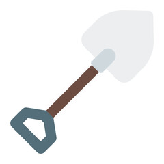 Shovel icon. Garden shovel symbol. Farming and soil digging equipment collection. Flat Icon
