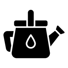 Watering can icon. Garden water tool symbol. Plant care and irrigation collection. Glyph Icon