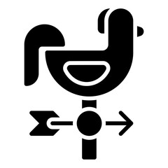 Weather vane icon. Wind direction symbol. Farm tool and gardening collection. Glyph Icon
