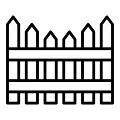 Fence icon. Garden border symbol. Farming and agriculture barrier collection. Outline Icon