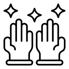 Gloves icon. Gardening gloves symbol. Hand protection and farming tool collection. Outline Icon