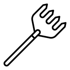 Pitchfork icon. Garden fork symbol. Farming and gardening equipment collection. Outline Icon