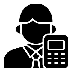Accountant icon. Finance professional symbol. Business accounting and bookkeeping collection. Glyph Icon