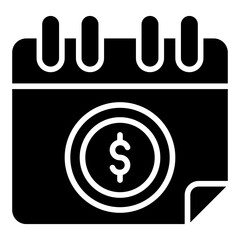 Calendar icon. Schedule symbol. Business planning and financial date collection. Glyph Icon