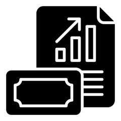 Financial report icon. Business document symbol. Accounting and company analysis collection. Glyph Icon