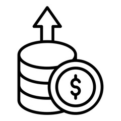Profits icon. Revenue symbol. Business success and finance growth collection. Outline Icon