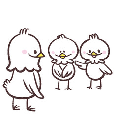 紹介する白い鳥のイラスト