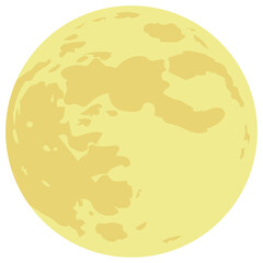 Full Moon Illustration Flat Design