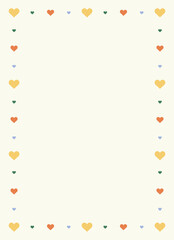 Vector Colorful Hearts Frame Border Background