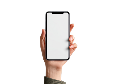 Hand holding a black smartphone