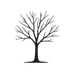 Obraz premium Leafless tree cluster, silhouette vector illustration