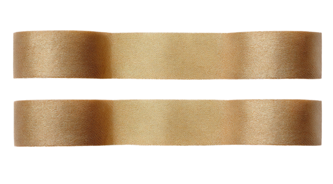 Two horizontal, textured ribbons in a light brown/tan hue, arranged in a stacked, parallel format, with subtle shading and a slightly raised, embossed appearance