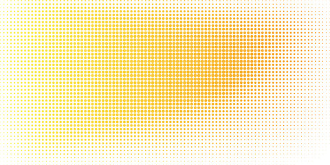 Fototapeta premium Yellow halftone pattern. Retro comic gradient background. Bright orange pixelated dotted texture overlay. vector illustration