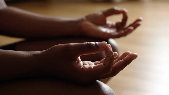 Zenith hands in gyan mudra for meditation practice, connecting to inner peace and awareness,