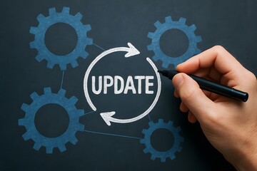 Modern illustration showcasing the concept of system update and progress. 