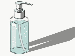 3d hand sanitizer pump bottle transparent with gel vector illustration scalable eps icon