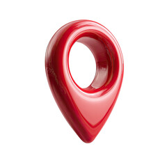 3D rendered red glossy map pin