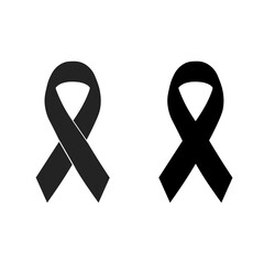 black mourning ribbon sign vector
