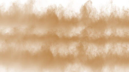 brown dust sand soil smoke cloud particles isolated on a transparent background. sandstorm effect smog dust explosion rising smoke fog overlay effect blurred soil dust. png design elements