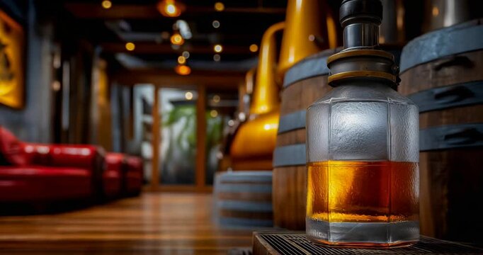 A micro-distillery fermenting kithul raa with wooden barrels and gentle steam