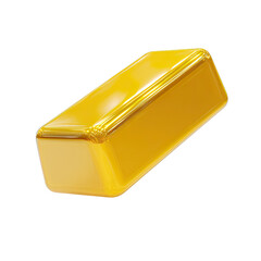 Golden rectangular bar, glossy and 3D