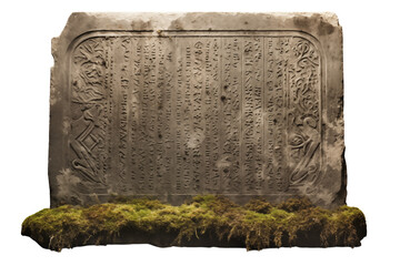 Ancient Stone Tablet with Carvings transparent background png
