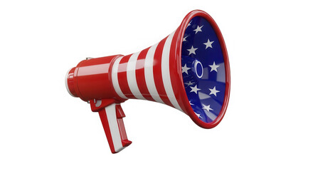Naklejka premium American flag megaphone patriotic symbol isolated on transparent background