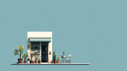 シンプルなカフェのイラスト