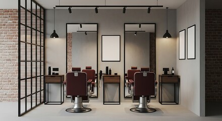 Modern Barber Shop Interior Design.