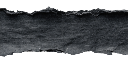 A dark gray torn strip of paper.  Jagged edges, textured surface