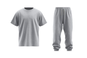 Gray heather t-shirt and sweatpants set