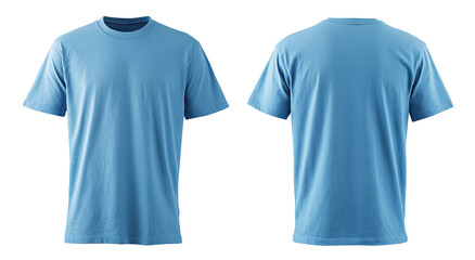 Light blue crew neck t-shirt, front and back views (7)