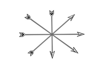 Black Arrow Star Design for Minimalist Art