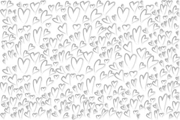 Gray Hearts Pattern hand-drawn