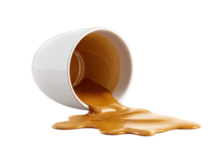 Spilled coffee from a tipped white cup (1)