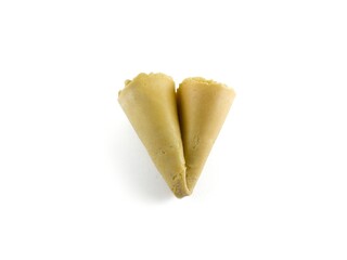Semprong cake, sapit, sepit, Dutch cake, gapit, kassipi, kapit, Asian egg roll. A waffle or pastry snack originating from Indonesia. Semprong cake isolated on a white background.