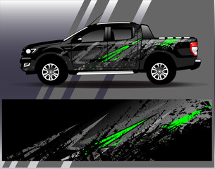 Car wrap design vector. Graphic abstract stripe racing background designs for vehicle, rally, race, adventure and car racing livery	