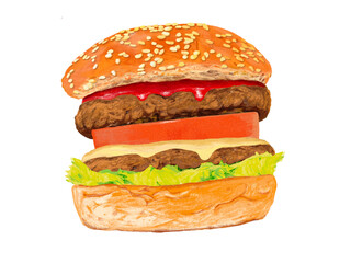 ダブルトマトチーズバーガー（ゴマバンズ）