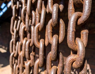 Fototapeta premium Rusty chains hanging